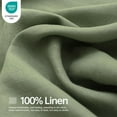 thumbnail image 2 of Simple&Opulence 100% Linen Sheet Set Solid Color- 6 Pcs Washed French Flax Bed Sheets (1 Flat Sheet, 1 Fitted Sheet, 4 Pillowcases) - Breathable Home Collection (Basic Sage Green, King), 2 of 8