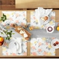 thumbnail image 2 of Martha Stewart Amber Floral Fabric Placemat Set 4-Pack, Yellow/Coral, 13"x17.5", 2 of 8