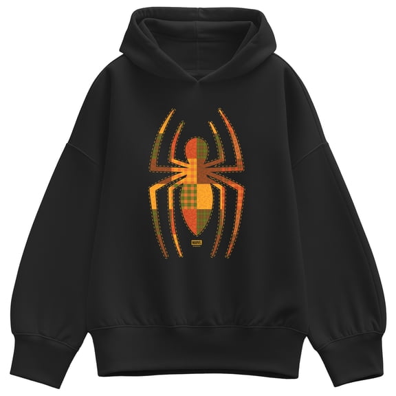 Spider-Man - Patchwork Oversized Fleece Hoodie Sweatshirt