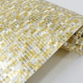 thumbnail image 5 of Q QIHANG 1.73' W x 32.8'L Small Gold Foil Lattice Mosaic Reflective Modern Style KTV Bar Wall Paper PVC Non-Pasted Wallpaper (Light Gold), 5 of 14