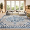 thumbnail image 4 of SAFAVIEH Brentwood Cahal Oriental Area Rug, Light Gray/Blue, 9' x 12', 4 of 12