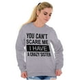 thumbnail image 3 of Cant Scare Me I Have A Crazy Sister Sweatshirt for Men or Women Brisco Brands S, 3 of 6