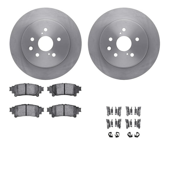 Dynamic Friction Company Rear Brake Rotors with 5000 Advanced Brake Pads includes Hardware 6512-75140