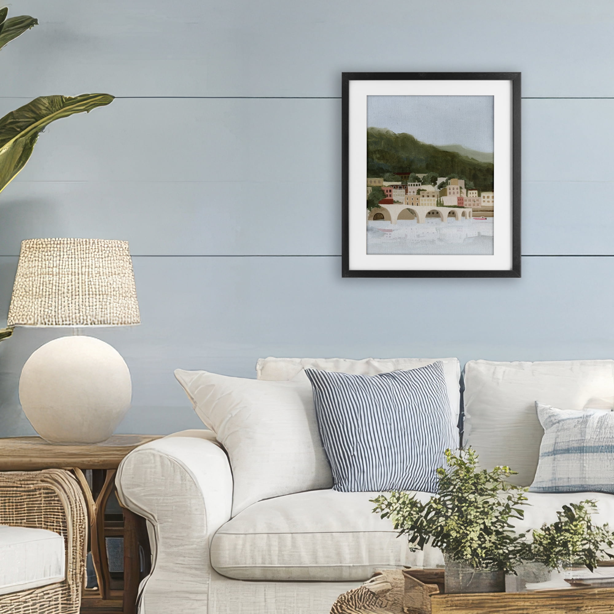 Stupell Industries Coastal Mountains By Sea Black Framed Print Under Glass, design by Grace Popp