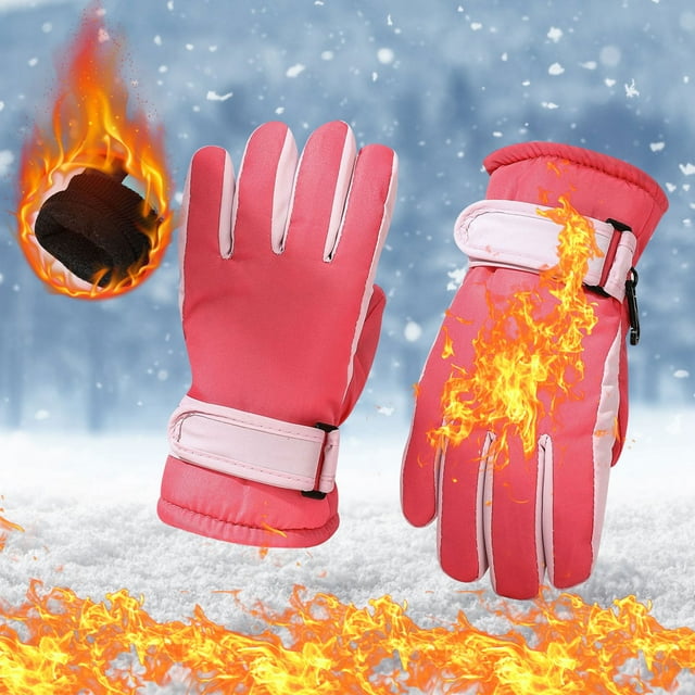 Teissuly Winter Gloves For Age 3-5 Years Old Kids Boys Girls Snow Windproof Mittens Outdoor Sports Skiing Teissuly WER202311012445