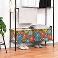 thumbnail image 3 of Yayeee Foldable Storage Basket for Shelves with Handles Set of 2 Waterproof Cloth Bins, Cartoon Flowers, 3 of 7