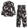 thumbnail image 6 of Garronmavis Halloween Pajamas for Womens 2 Piece Long Sleeve Button Down Sleepwear Soft Comft Loungewear V-Neck Pjs Set Funny Homewear, Black Bat Spider Web, 6 of 7