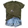 thumbnail image 1 of Fiudx Ofertas Flash Del Día Solo En Línea Blusa de Manga Corta con Estampado de Moda para Mujer, Divertida Camiseta con Cuello Redondo, 1 of 5