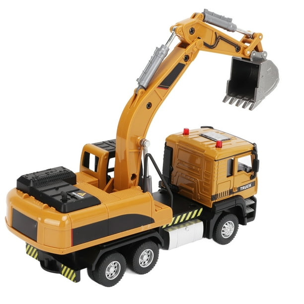 Voiture en alliage de Simulation + tête en plastique, jouet, grue, véhicule  d'ingénierie, pelle, modèle de camion, Bulldozer, cadeaux pour garçons