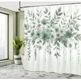 thumbnail image 3 of Ambesonne Sage Green Shower Curtain, Jungle Tones Wildfloral, 69"Wx84"L, Grey Teal Pale Cadet Blue, 3 of 4