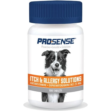 Pro-Sense Itch And Allergy Solutions For Dogs, Antihistamine, 100 count