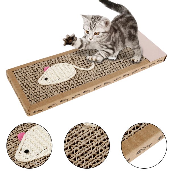 Productos Para El Hogar 1Pcs Cat Scratchers Cartón Con Antideslizante, Cat Scratchers Tablero Reciclable Cat Scratching Mat Con Catnip Lounge Sofá Juguete Para Gatos-14.76 * 4.72 Pulgadas Productos Pa Muyoka Hogar
