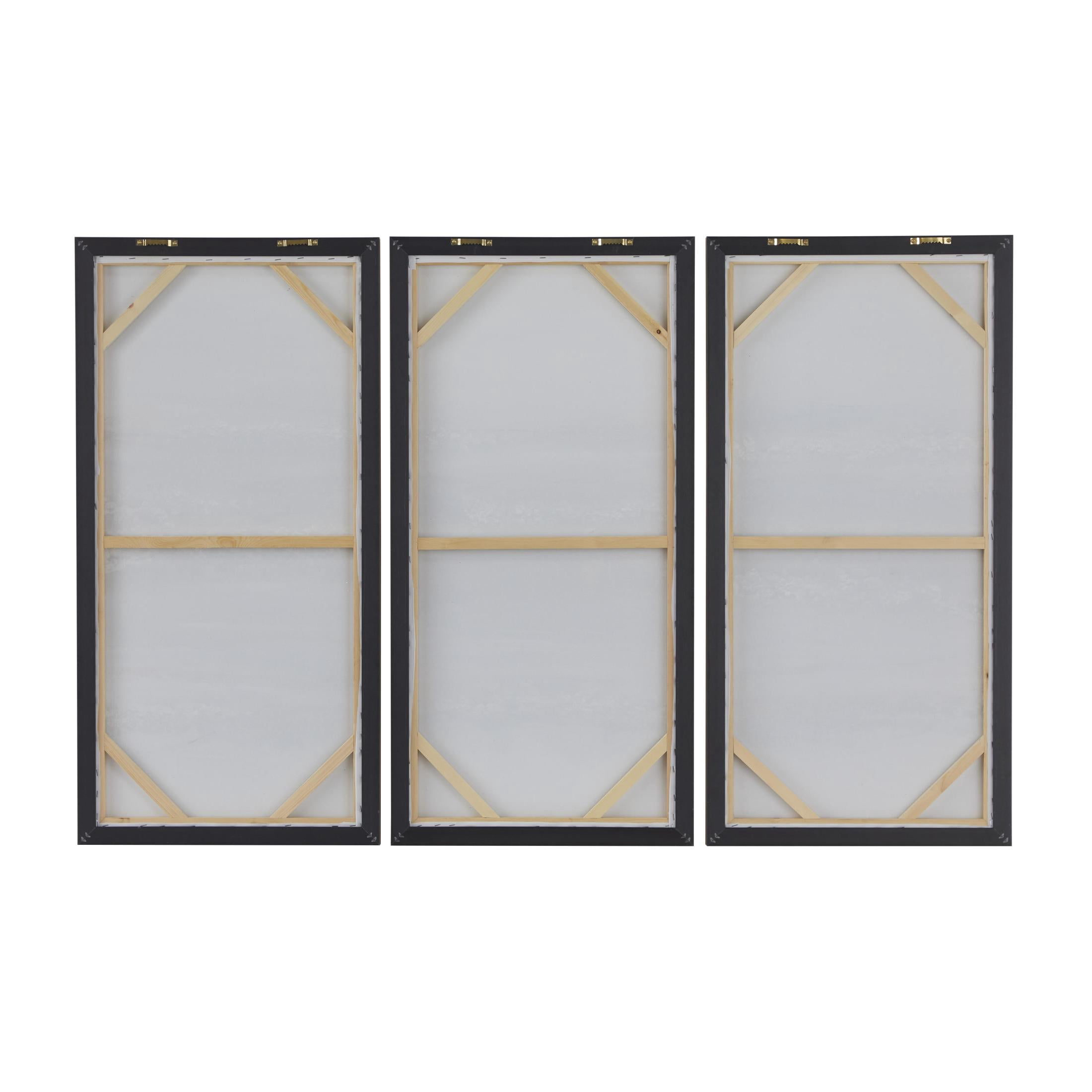 20" x 39" Landscape Framed Wall Art with Gold Frame, by DecMode (3 Count)