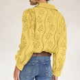 thumbnail image 5 of XFLWAM Women's Eyelet Hollow Out Lace Tops Puff Long Sleeve Button Down Shirts Spring Summer Dressy Causal Business Work Out Blouse, 5 of 9
