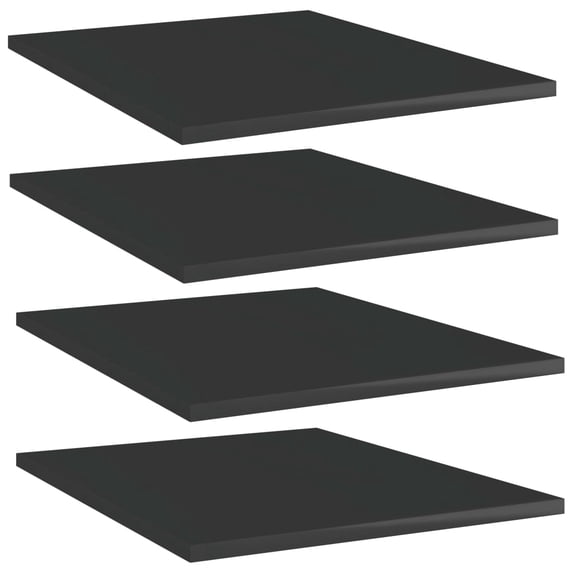 Bookshelf Boards Charmma Bookcase Panels 4 pcs High Gloss Black 15.7"x19.7"x0.6" Chipboard
