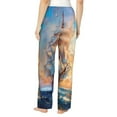 thumbnail image 3 of Goofa Sailing Ship Ocean Sunset Printed Soft Pajama Pants for Women, Wide Leg Comfy Casual Lounge Yoga Pants-Large, 3 of 9