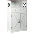 thumbnail image 4 of ZENSTYLE Storage Cabinet with 2 Drawers Durable Storage Organizer Floor Cupboard Home Decor White, 4 of 7