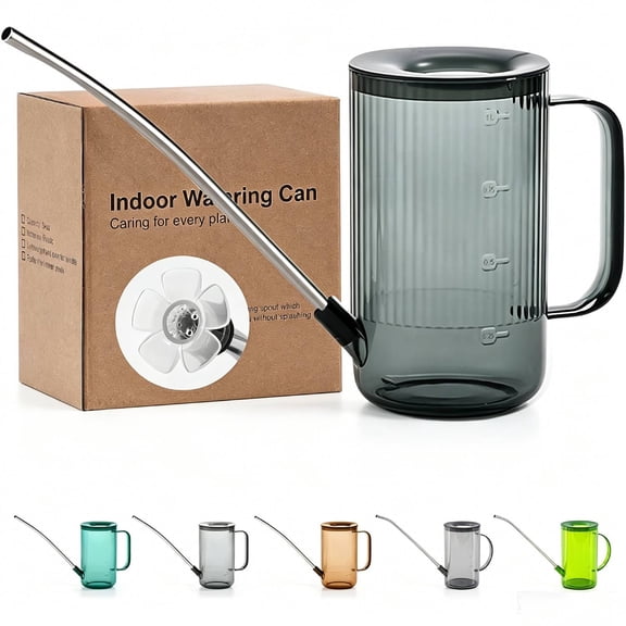 Long Spout Watering Can Indoor,Plant Watering Can,Small Watering Cans for House Plants, Flowers, Succulents, 34oz (Grey)