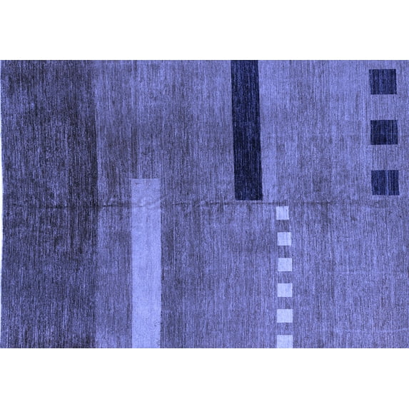 Ahgly Company Indoor Rectangle Abstract Blue Modern Area Rugs, 7' x 9'
