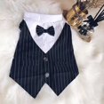 thumbnail image 3 of Happy Date Dog Shirt Pet Tuxedo Clothes, Suit Bow Tie Costumes, Dogs Formal Apparel Outfit with Blue Tie, Puppy Prince Wedding Bow Tie Gentleman Jacket for Small Medium Dogs Cats, Cosplay, 3 of 7