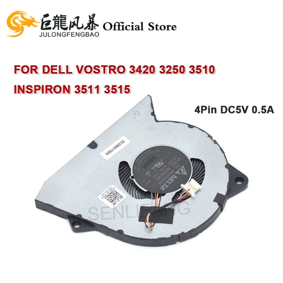 0RFF51 NS75C40 0RFF51 DFS5K12114464P DC28000WFF0 CPU Fan 4Pin DC5V 0.5A For Vostro 3420 3250 3510 Inspiron 3511 3515