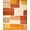 Orange Multi, Pattern 15, variant on Design&I 8'x10' Washable Area Rug Snag-Free Burnt Orange Beige Terracotta Abstract Retro Geometric Mid Century Modern Design for Dining Room, Large Office, Lounge