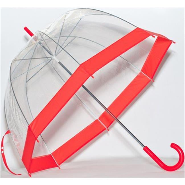 Clear Bubble Umbrella, Red Trim