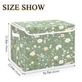 thumbnail image 3 of Storage Box With Lid 16.5x12.6x11.8In Foldable Stacked Household Storage Box Green Background Flower, 3 of 7