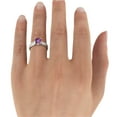 thumbnail image 2 of 2.06 ctw Amethyst Ring with Diamonds 14K White Gold Filigree Cathedral Princess, 2 of 7