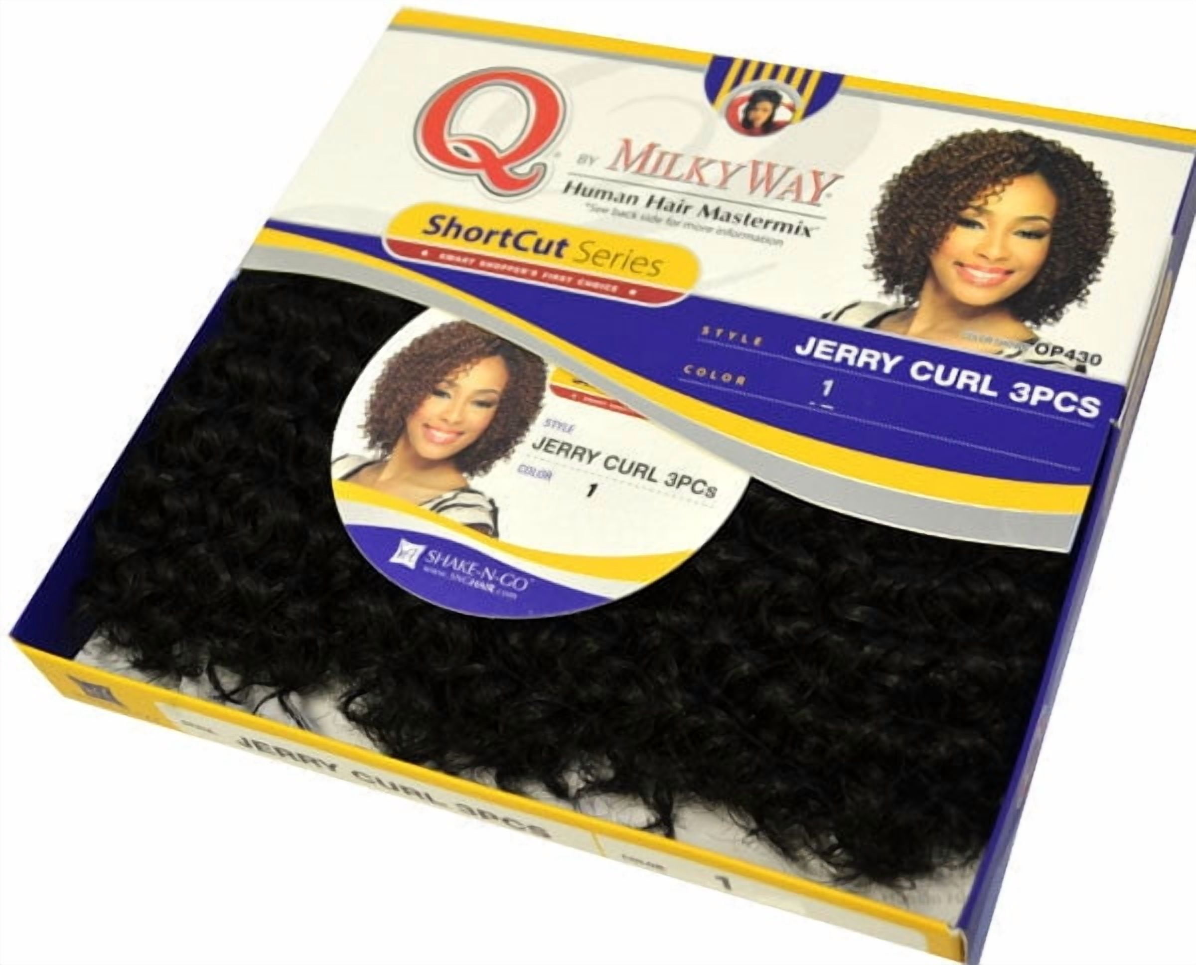 MilkyWay Que JERRY CURL 3PCS Human Hair MasterMix Weave Extension