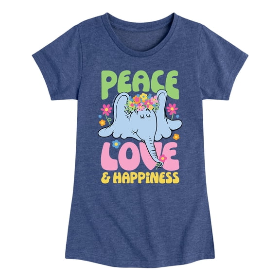 Horton Hears A Who - Horton Peace Love Happiness - Toddler & Youth Girls Short Sleeve Graphic T-Shirt