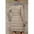 thumbnail image 4 of Giolshon Women Faux Leather Puffer Padded Jacket Bubble Fleece-Lined Coat with Detachable Faux Fur Collar, 4 of 4