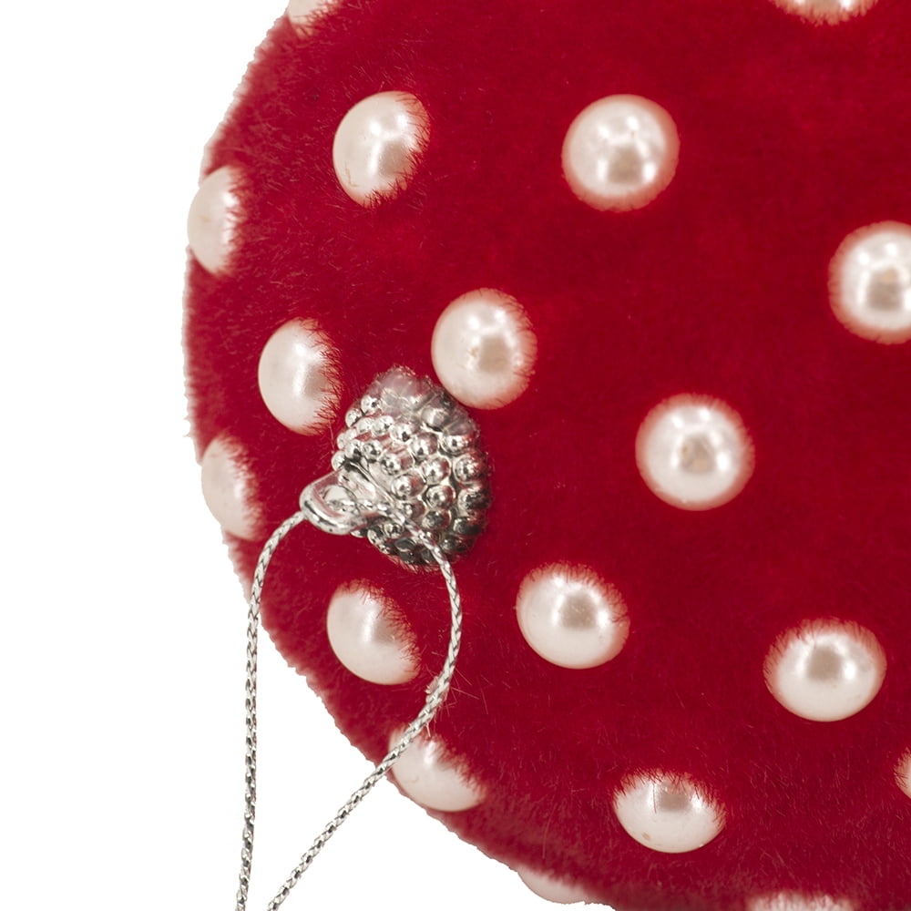 Shimmering Christmas Ball Ornament Set Polyfoam with Beads and Flocking Sparkling Tree Decor Gift Stocking Stuffer