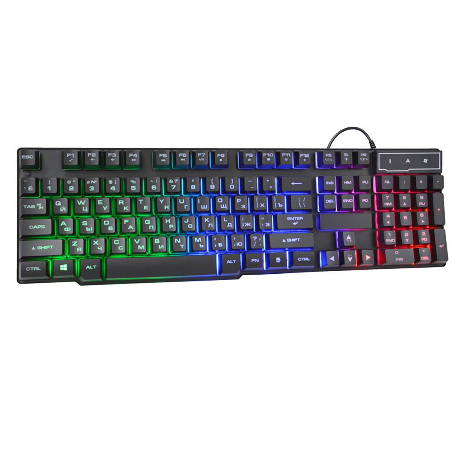 RGB Wired Usb Keyboard 104 Keys. Russian Keyboard For Laptop And