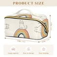 thumbnail image 4 of FORMRS Makeup Bag Travel Cosmetic Organizer for Women Fold Flat Zipper Pouch with Handle, White Cat Rainbow, 4 of 8
