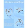 thumbnail image 5 of SILVERCUTE S925 Initial Rings, Adjustable Size 6-12 Statement Alphabet Letter A-Z Jewelry Personalized Twisted Initials Rings Sterling Silver Stacking Ring for Women, 5 of 15
