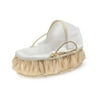 Badger Basket 97003 Natural Moses Basket with Fabric Canopy - Beige Gingham Bedding