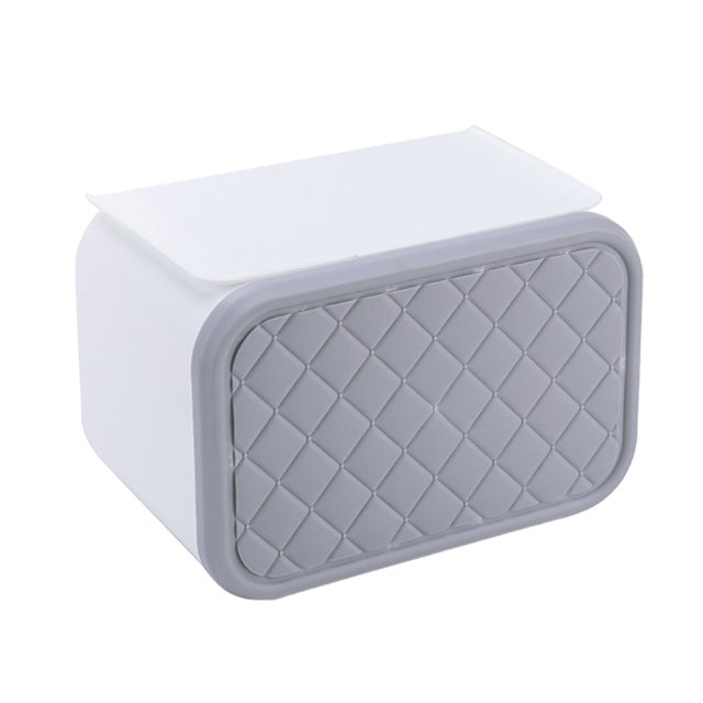 Caja de pañuelos, accesorios sin perforaciones, moderno almacenamiento en rack resistente al agua para el hogar Gris blanco Sunnimix Soporte de papel higiénico