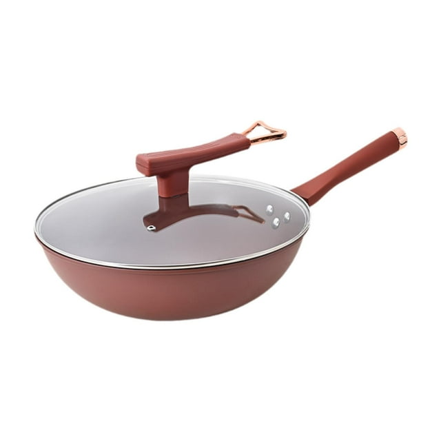 Lipstore Nonstick Wok Versatile Nonslip Bottom Deep Frying Pan for Home Hotel Camping
