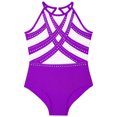 thumbnail image 5 of Eandarui Kids Girls Gymnastics Leotard Balet Dance Comtues Glittery Rhinestones Sleeveless Bodysuit Purple 10, 5 of 7