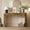 Pine Wood, variant on Entryway Table with Natural Wood Grain Finish, Console Table with Fluted Design, Oval Top and 2 Drawers for Entryway and Living Room (Navy)