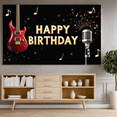 thumbnail image 6 of LUUFILx Happy Birthday Backdrop Party Decoration Banner with Guitar Microphone Background for Music Celebration Photography Props Birthday Party Event, 6 of 7