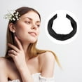 thumbnail image 6 of Unique Bargains Satin Knot Headband Hairband for Women Lady Black 1.2 Inch Wide 1 Pcs, 6 of 7