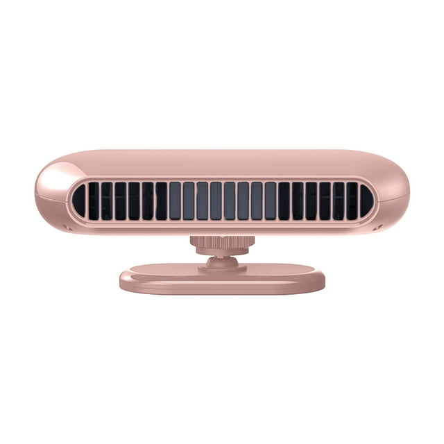 Pink Car Mounted Mini Fan Twin Turbo High Wind Silent For Office Desktop Usb Charging Bladeless Design Universal Mount Includes Fan Charging Cable Manual Efficient Device Compact Size Effi