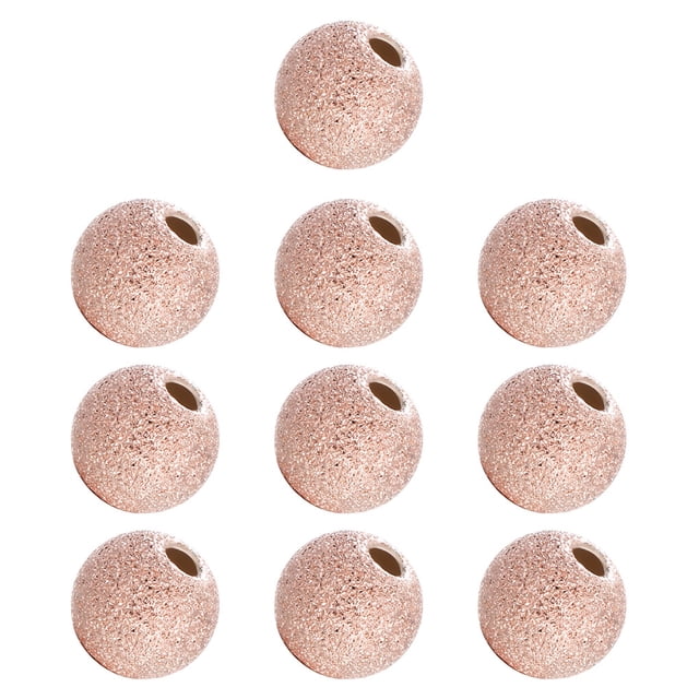 10 piezas de cuentas de bola redondas, cuentas espaciadoras plateadas plateadas, suministros de joyería hechos a mano, accesorios para hacer Ropa, zapatos y accesorios Miscelánea Oro rosa 6MM Sonducket AP010775-16B