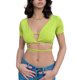 thumbnail image 1 of SAYOO Mujeres Verano Crop Tops, Manga Corta Color Sólido Amarrar Cintura Elástica Camisa para Mujer SAYOO Moda, 1 of 9