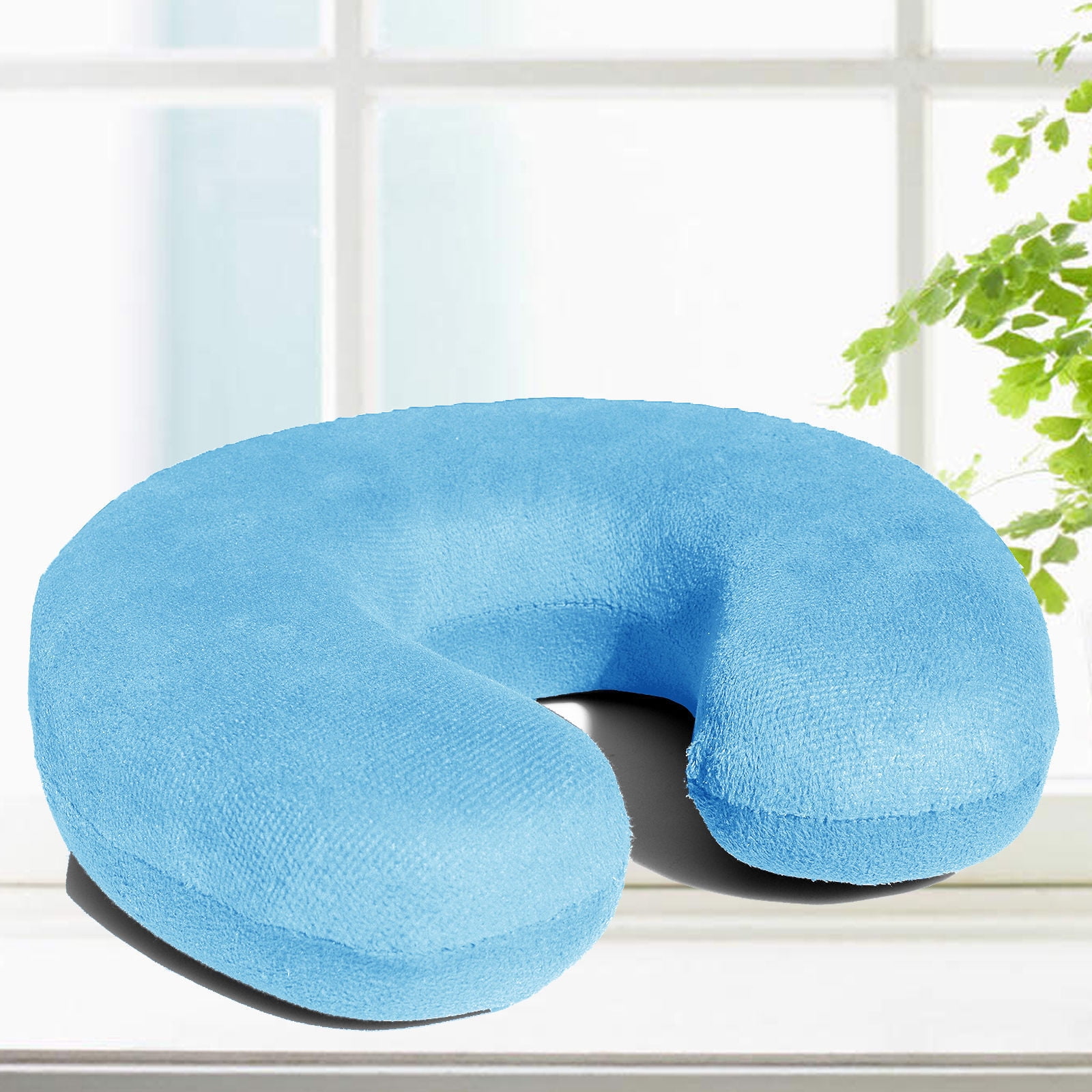 Wolf Essentials Memory Foam Travel Neck Pillow - 12x13 Inch, Spandex Cover, Compact For Planes, Cars, Home
