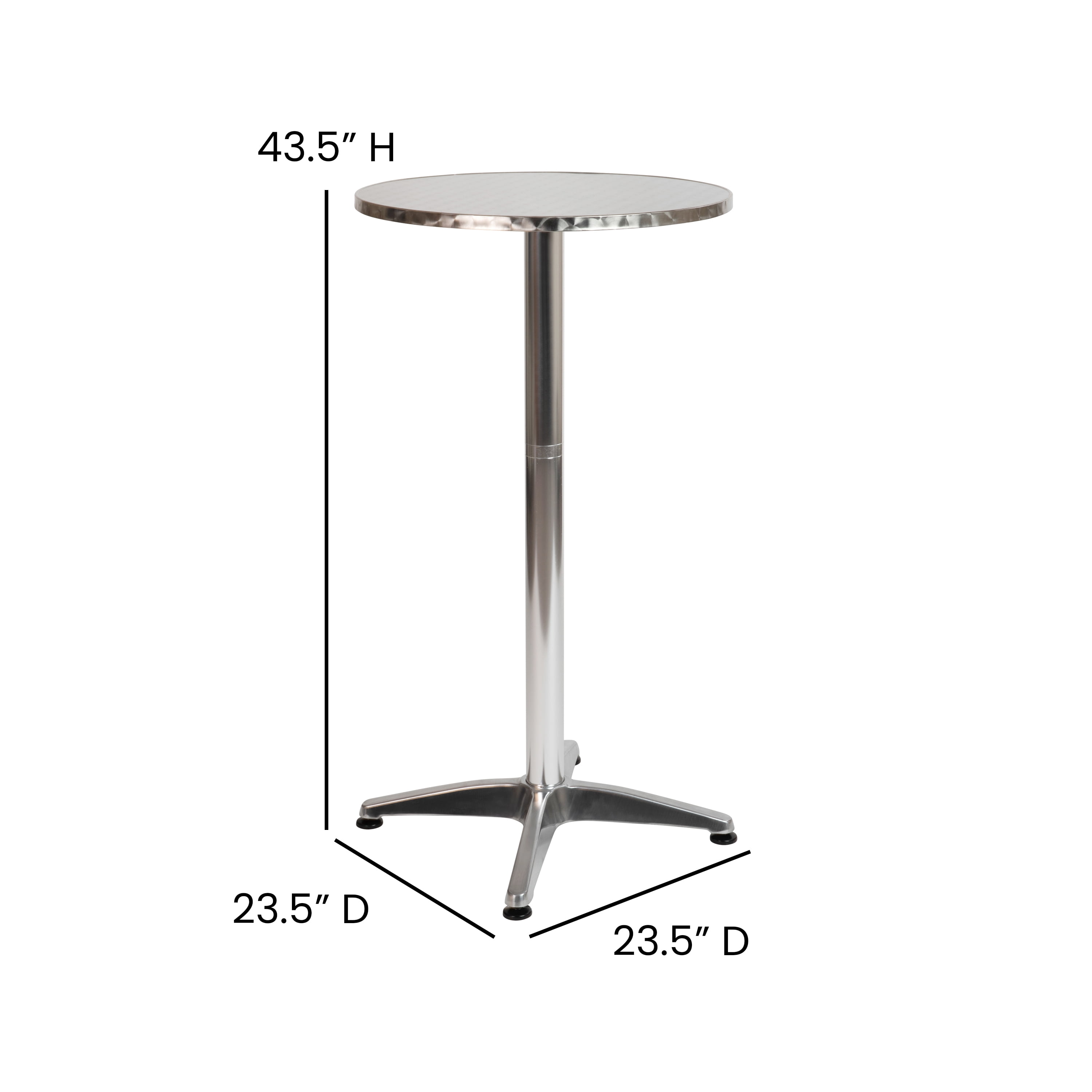 Flash Furniture 23.25" Round Aluminum Indoor-Outdoor Bar Height Table with Fl... 