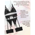 thumbnail image 6 of popiv 4 Piece Garter Lingerie for Women, Sexy Cutout Lingerie, Mesh Matching Lingerie Set,Black，XL, 6 of 8