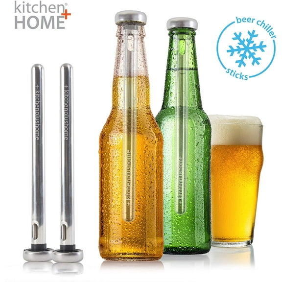 Kitchen   Home Beer Chiller Sticks - Stainless Steel Beverage Bottle Cooler Cooling Sticks - 2 Pack